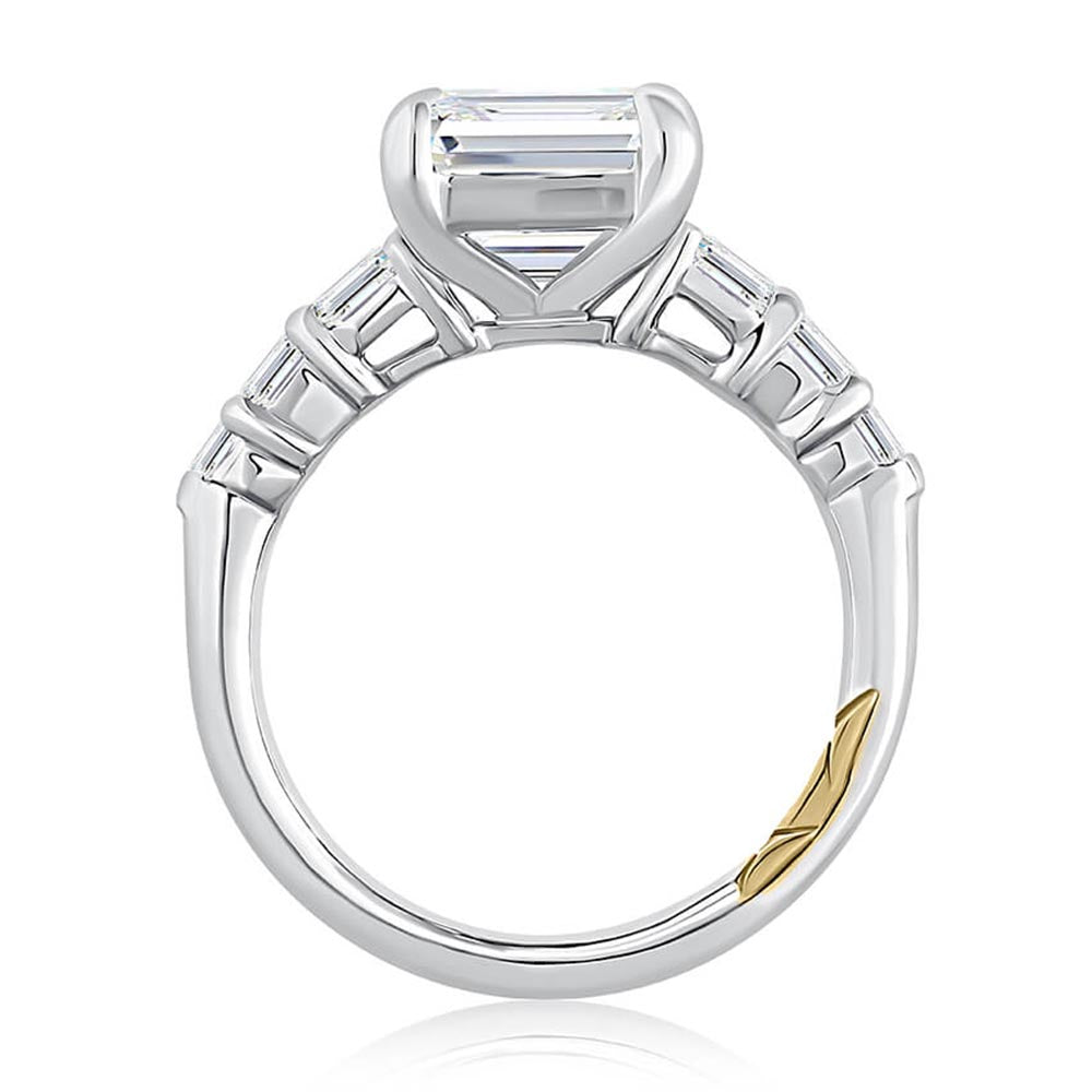 A. Jaffe Classic Emerald Cut Engagement Ring Setting