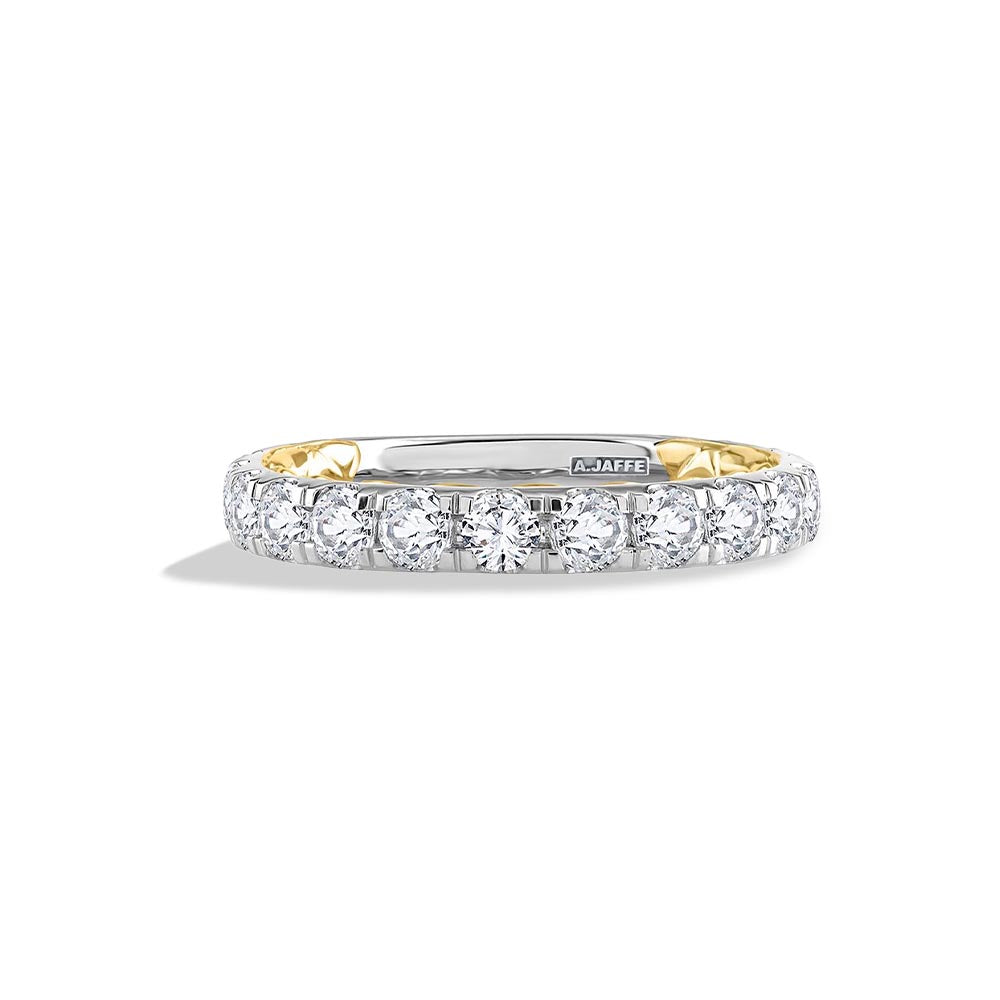 A. Jaffe Pave Two-Tone Wedding Band