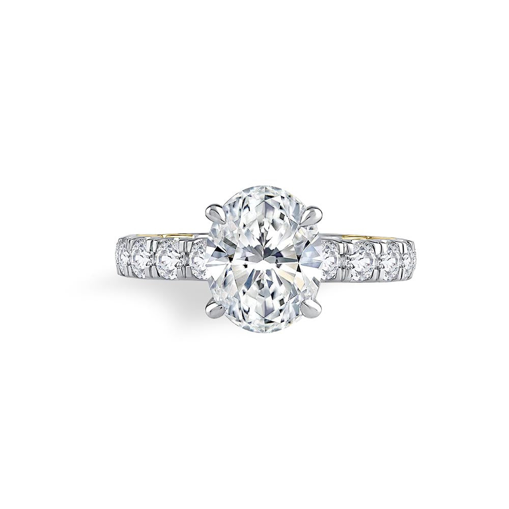 A. Jaffe Two-Tone Oval Engagement Ring Setting