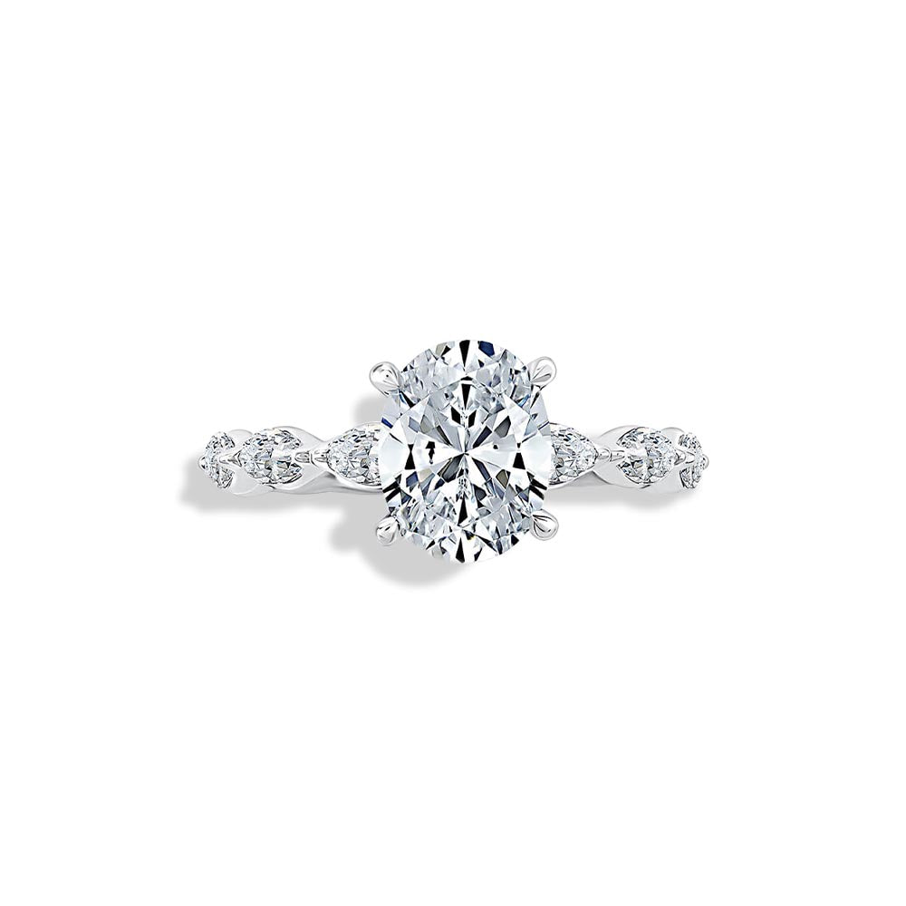 A. Jaffe Oval Scalloped Engagement Ring Setting
