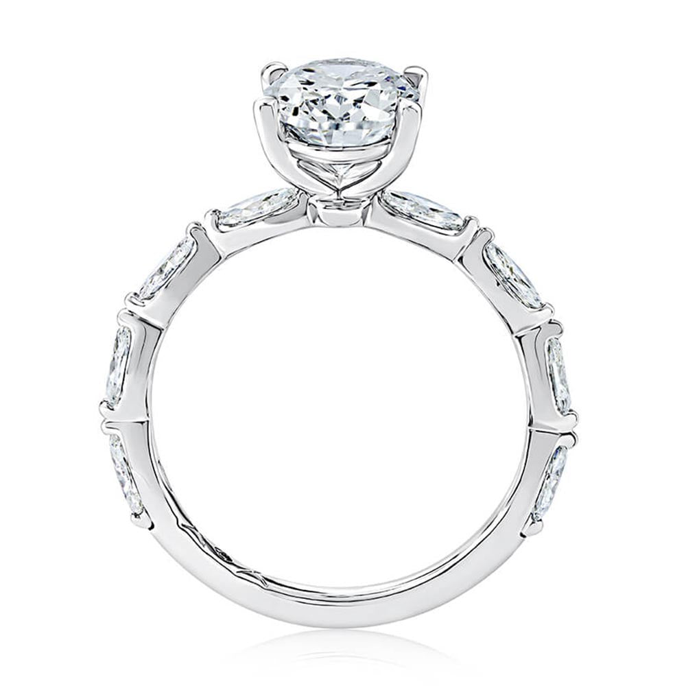 A. Jaffe Oval Scalloped Engagement Ring Setting
