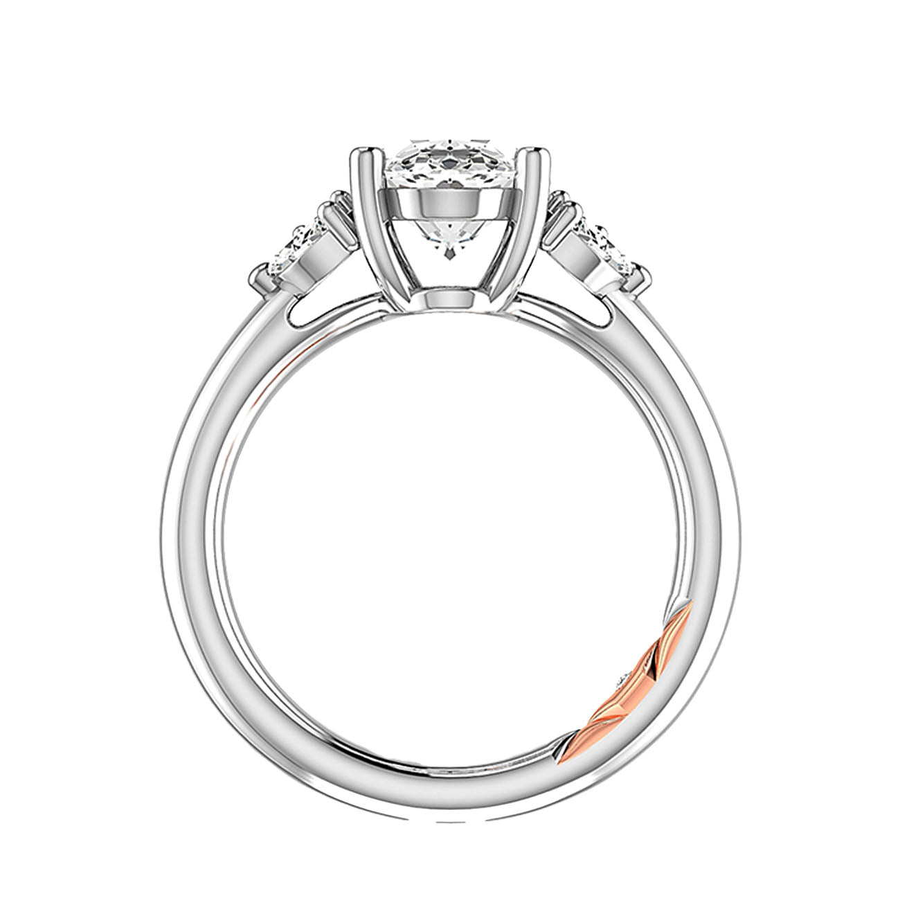 A. Jaffe Oval Side Stone Engagement Ring Setting