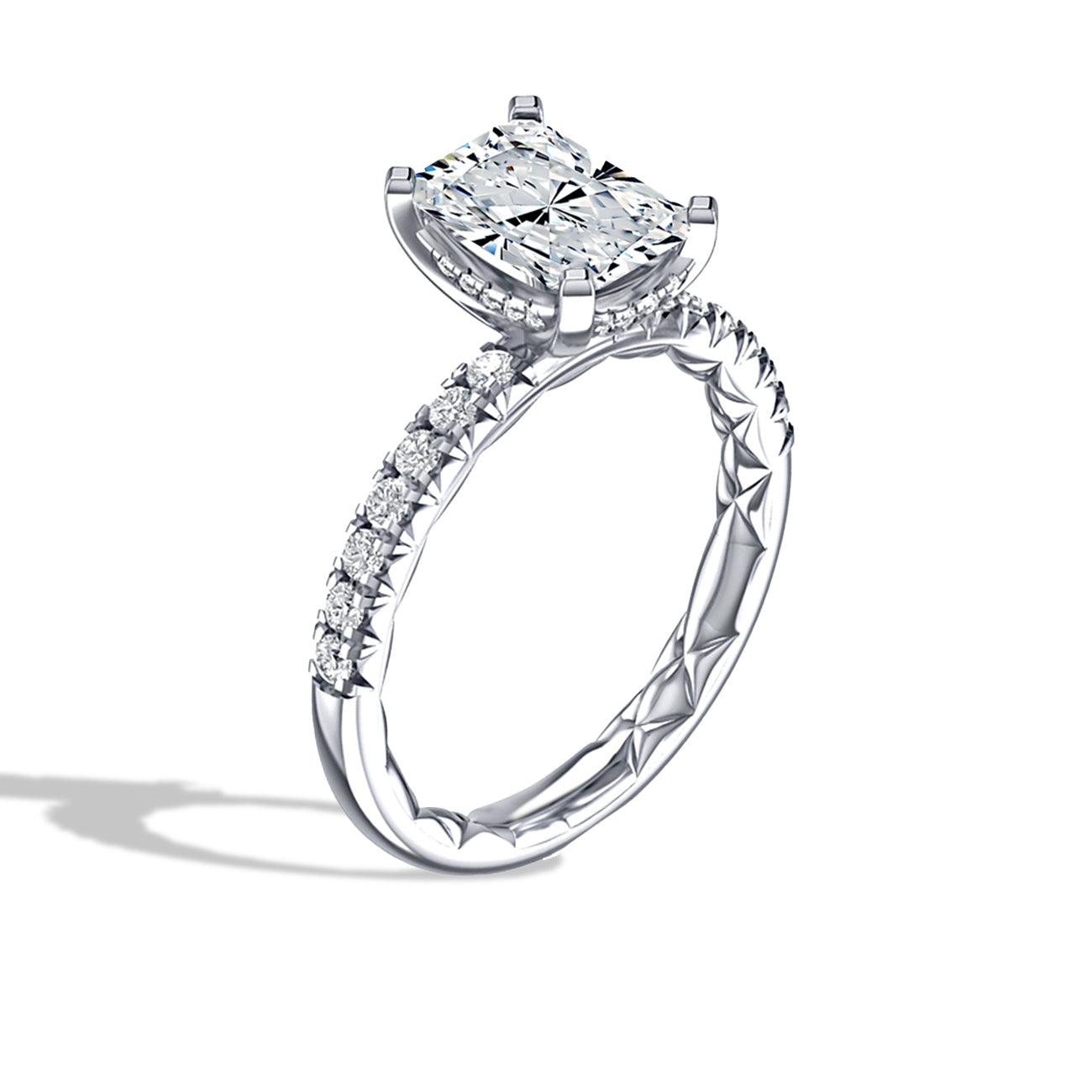A. Jaffe Radiant Engagement Ring Pave Setting