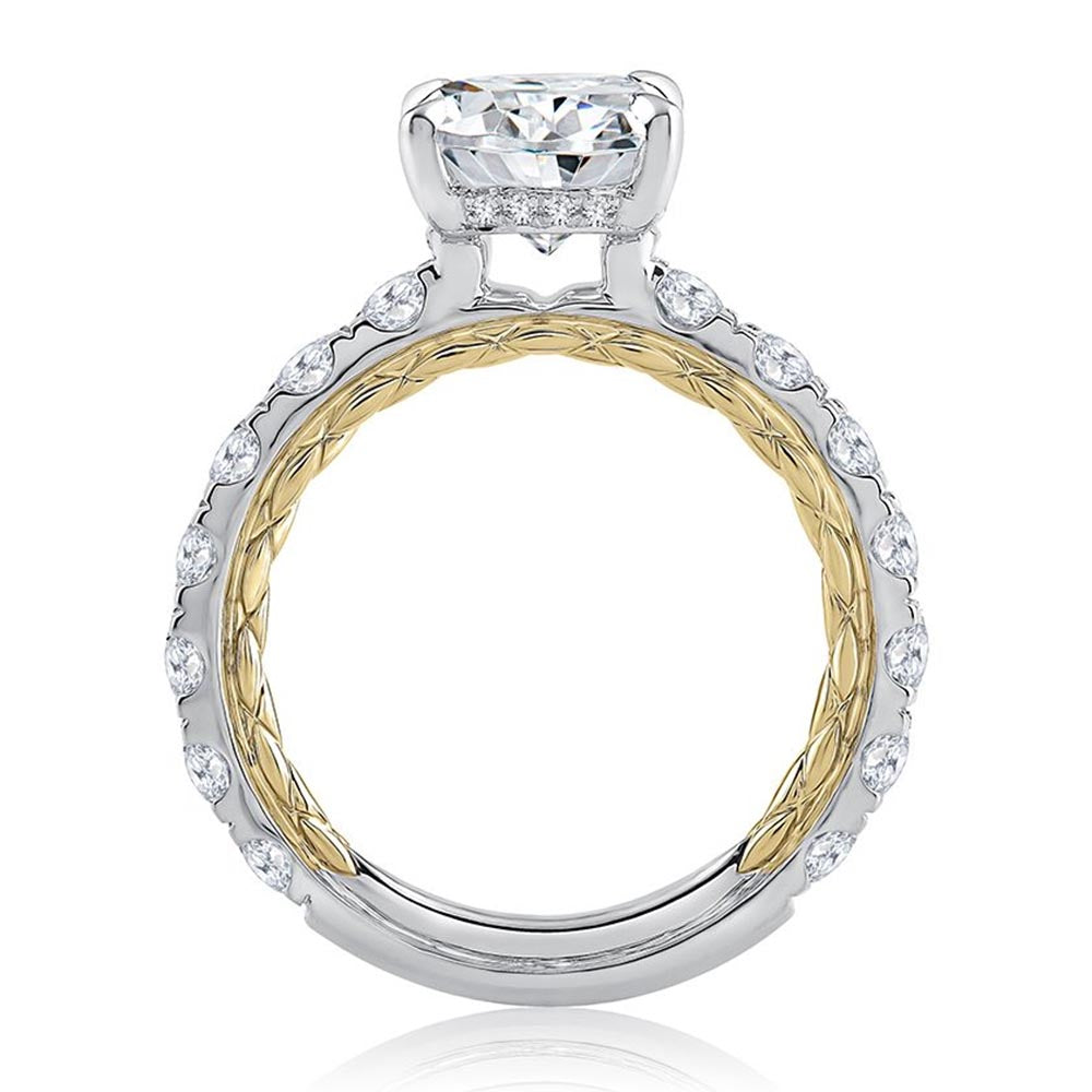 A. Jaffe Two-Tone Oval Engagement Ring Setting