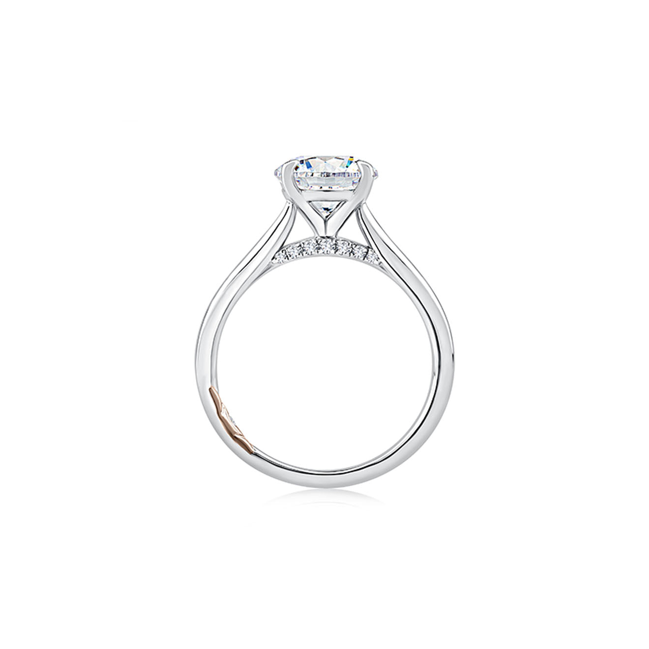 A. Jaffe Round Pave Bridge Engagement Ring Setting