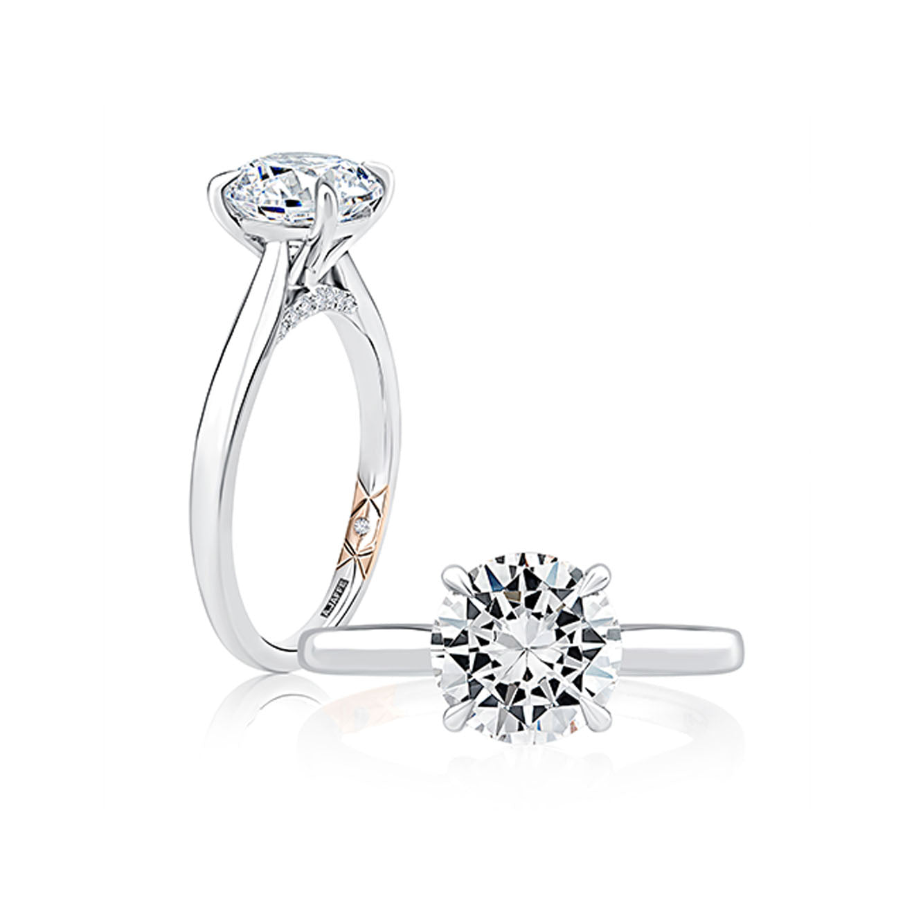 A. Jaffe Round Pave Bridge Engagement Ring Setting