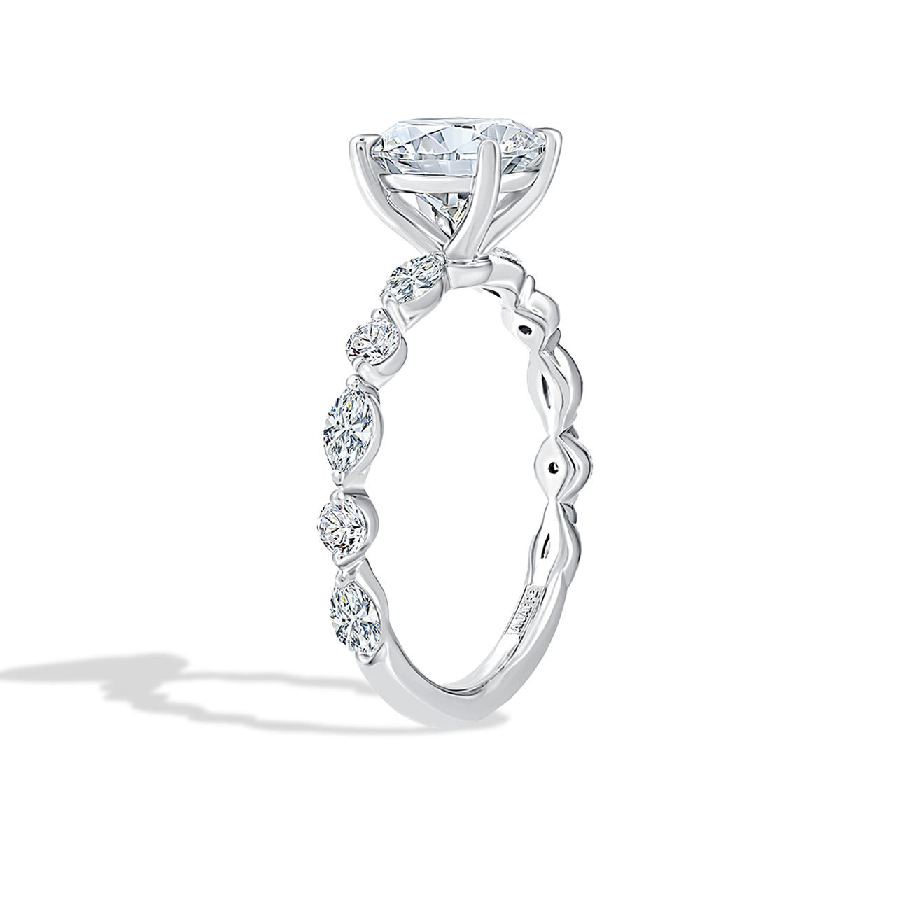 A. Jaffe Alternating Diamond Engagement Ring Setting
