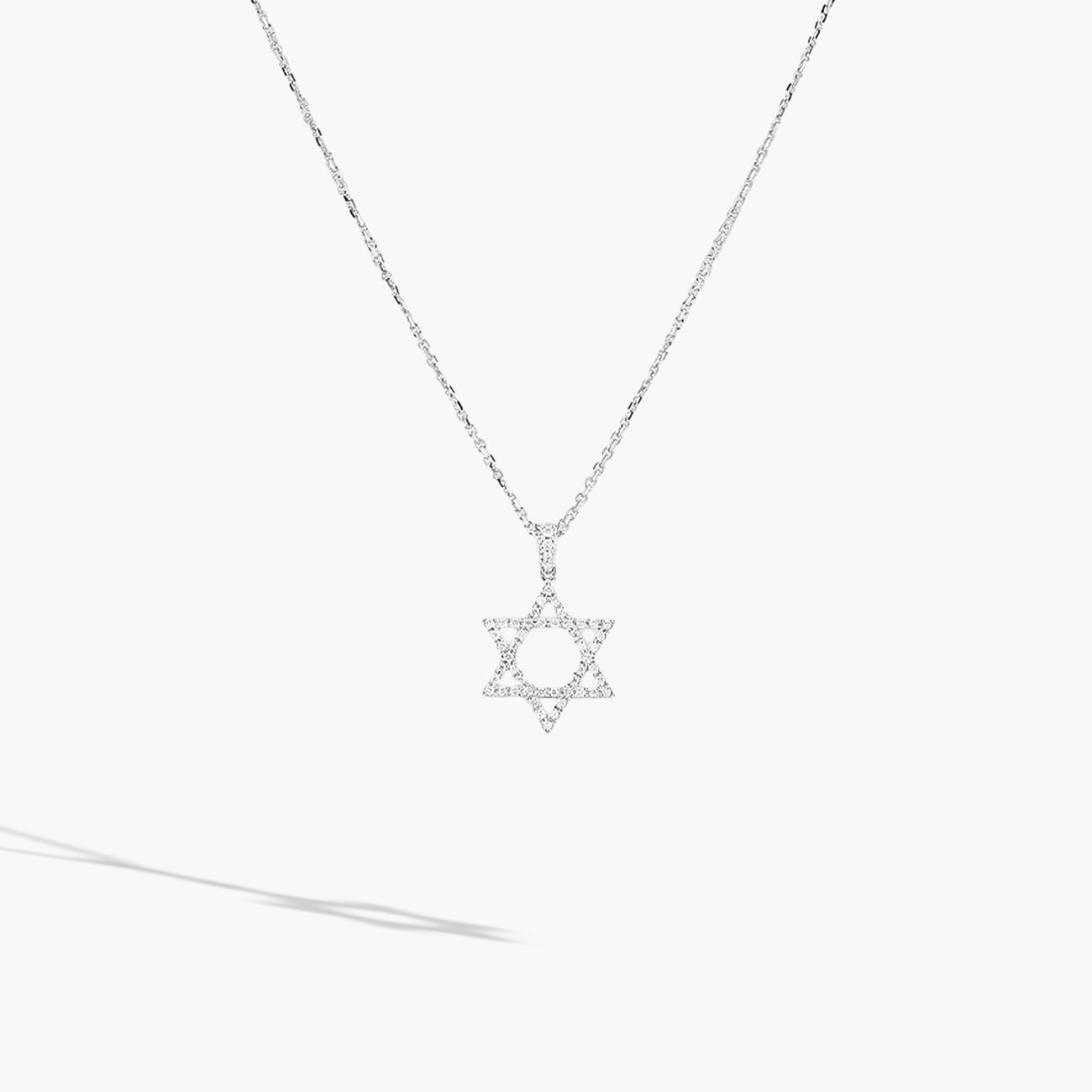 White Gold Diamond Star of David Necklace - 0.28ctw