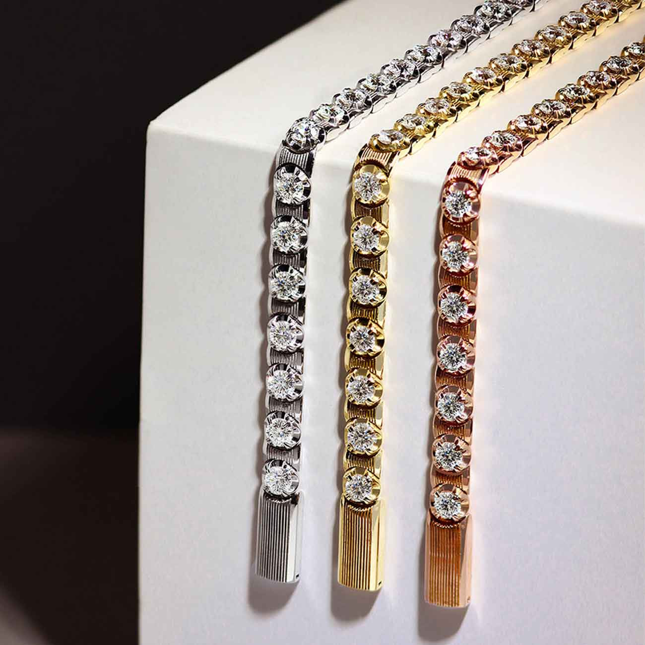 Robert Pelliccia Men's Yellow Gold Diamond Tennis Bracelet