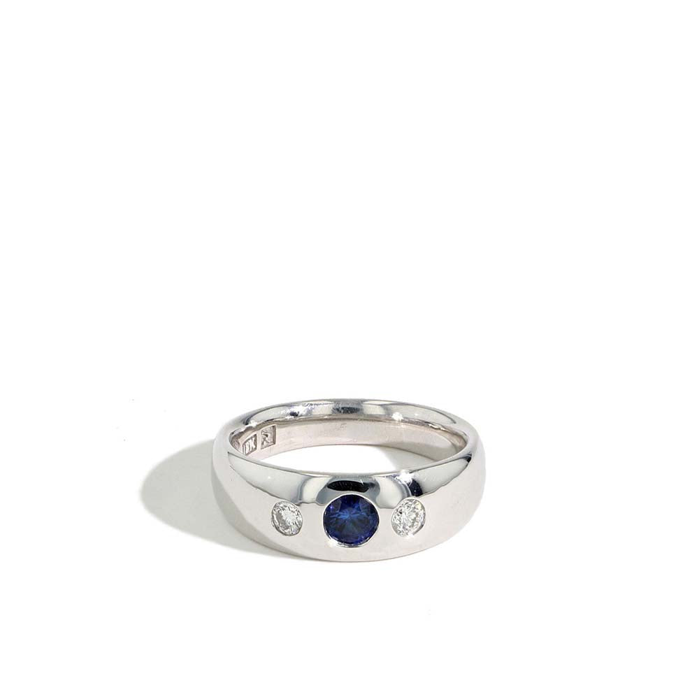 Robert Pelliccia Designs Sapphire and Diamond Mens Band