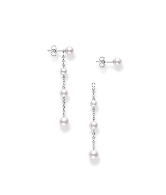 Mikimoto White Gold Pearl Drop Earrings