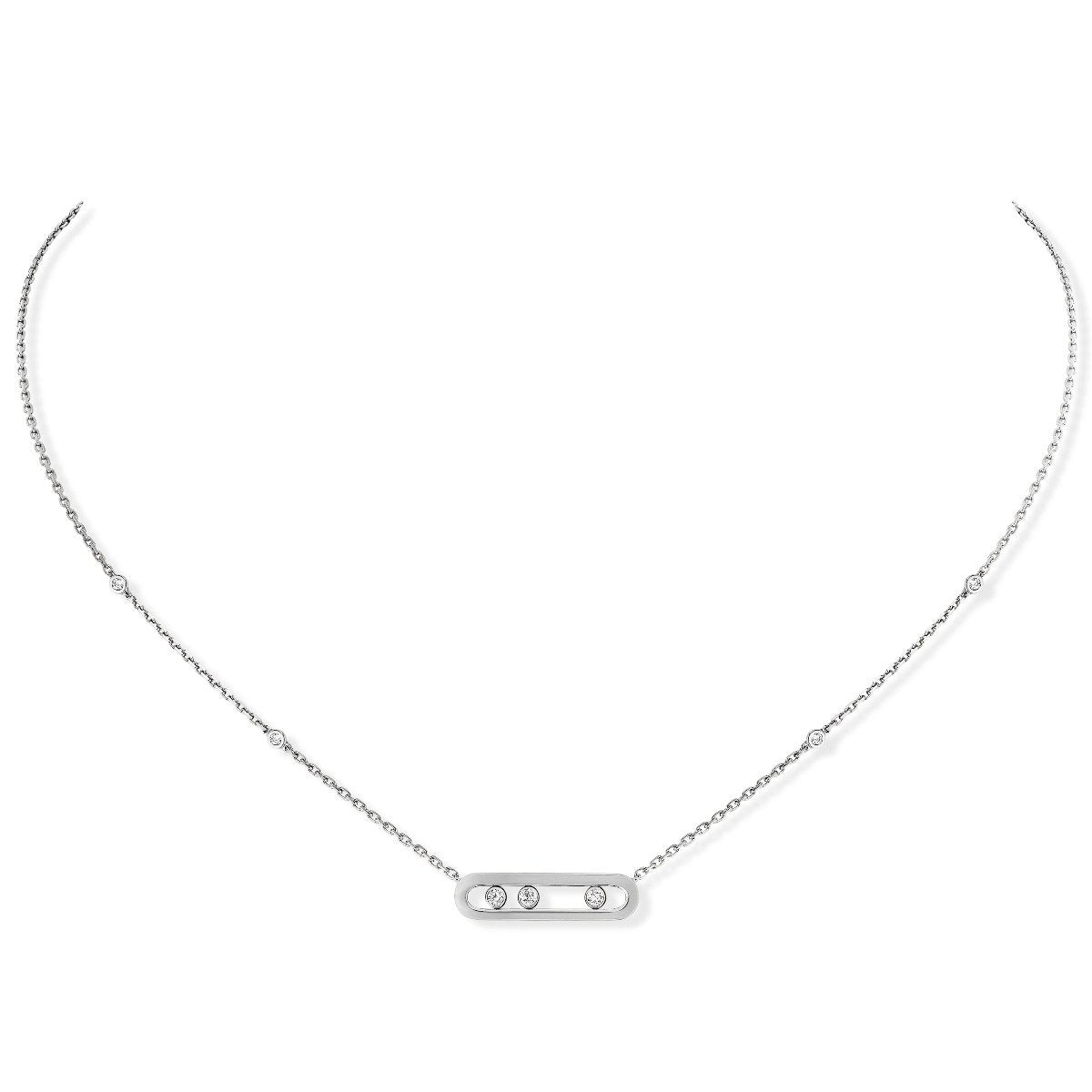 Messika Baby Move Cage Diamond Necklace in White Gold