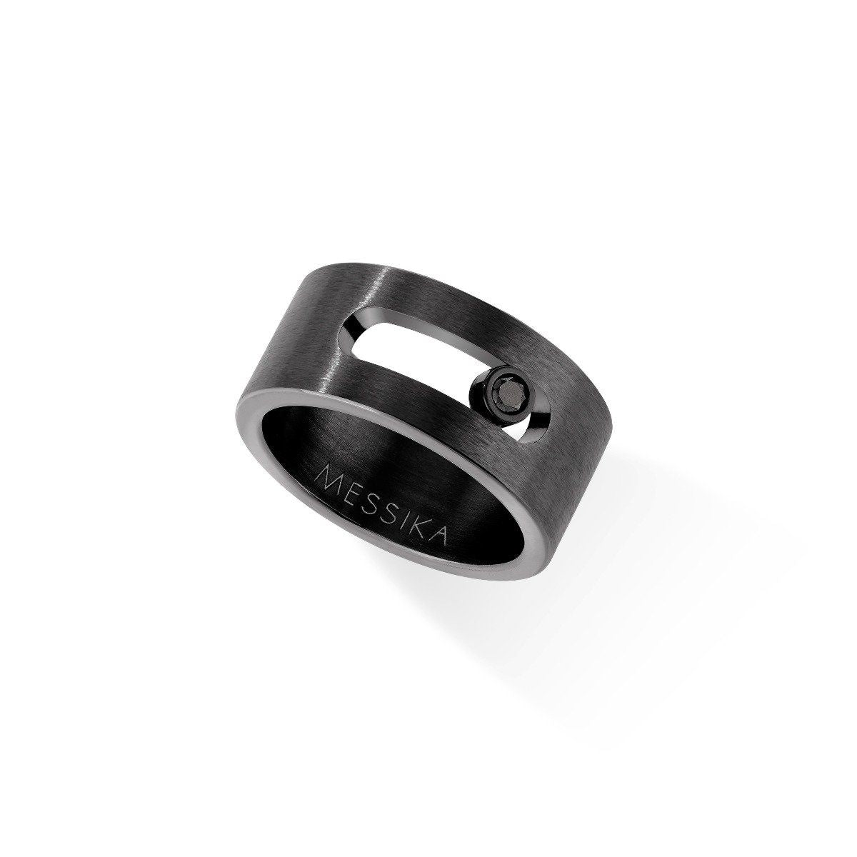 Messika Move Black Titanium and Black Diamond Wide Ring