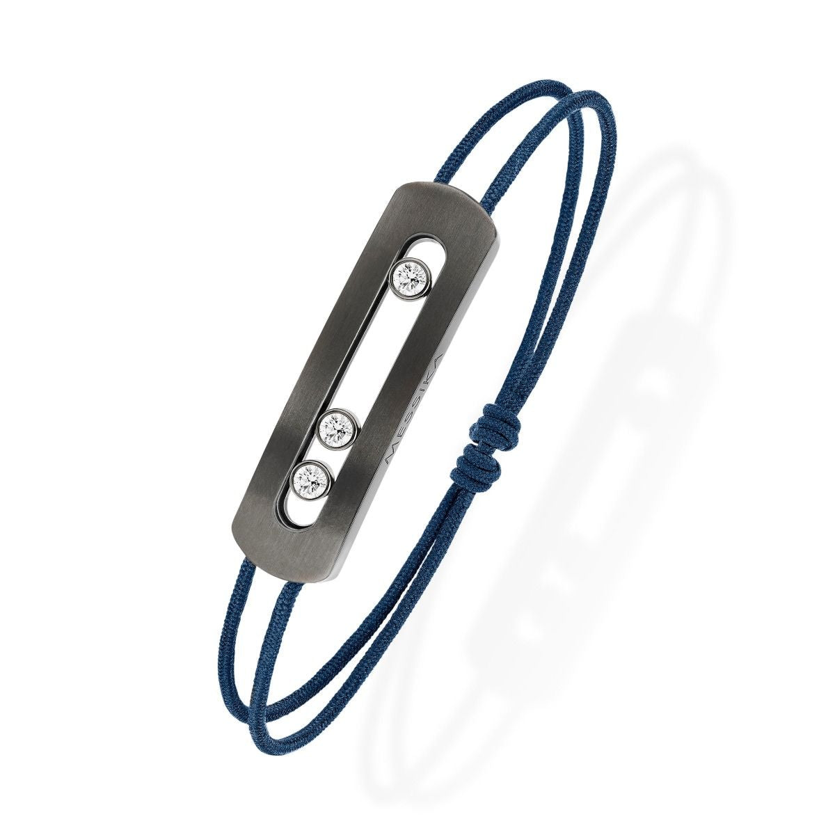 Messika Move Graphite Titanium and White Diamonds Cord Bracelet