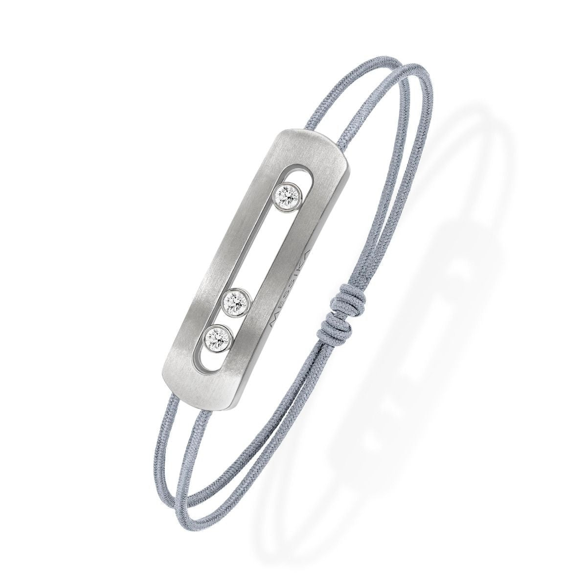 Messika Move Titanium and White Diamonds Cord Bracelet