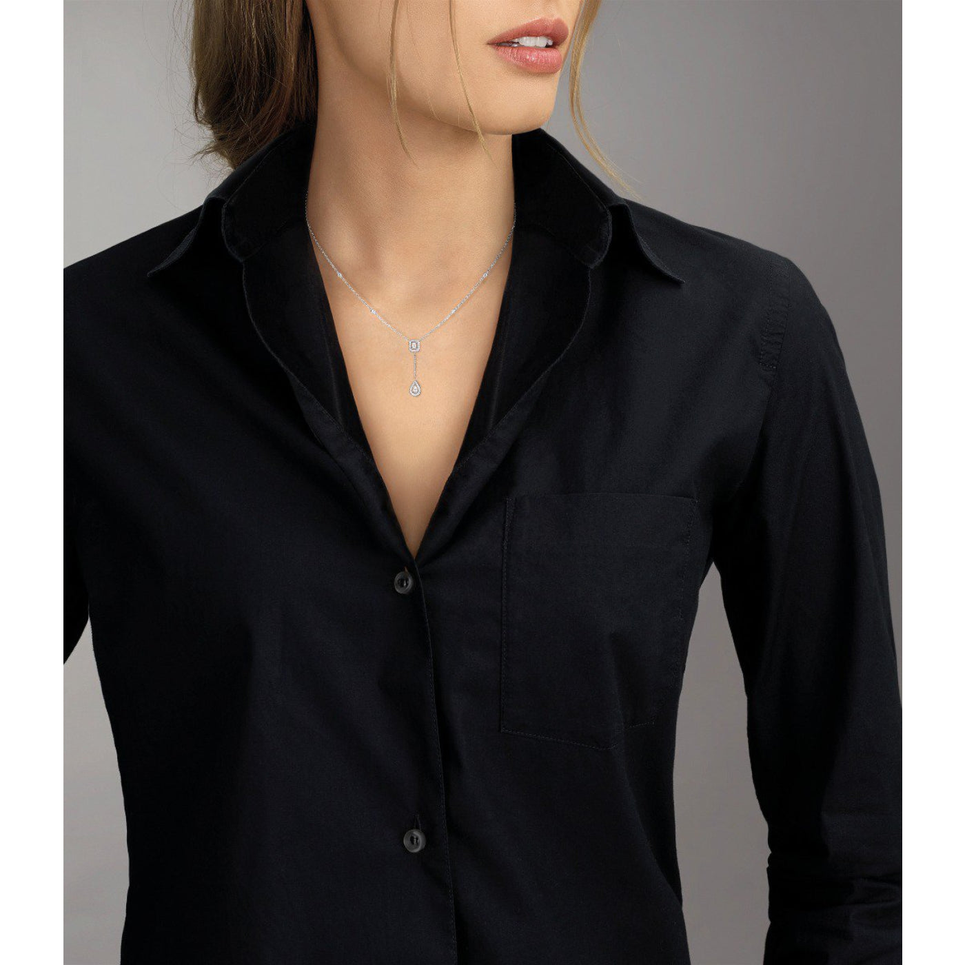 Messika My Twin White Gold Diamond Drop Necklace