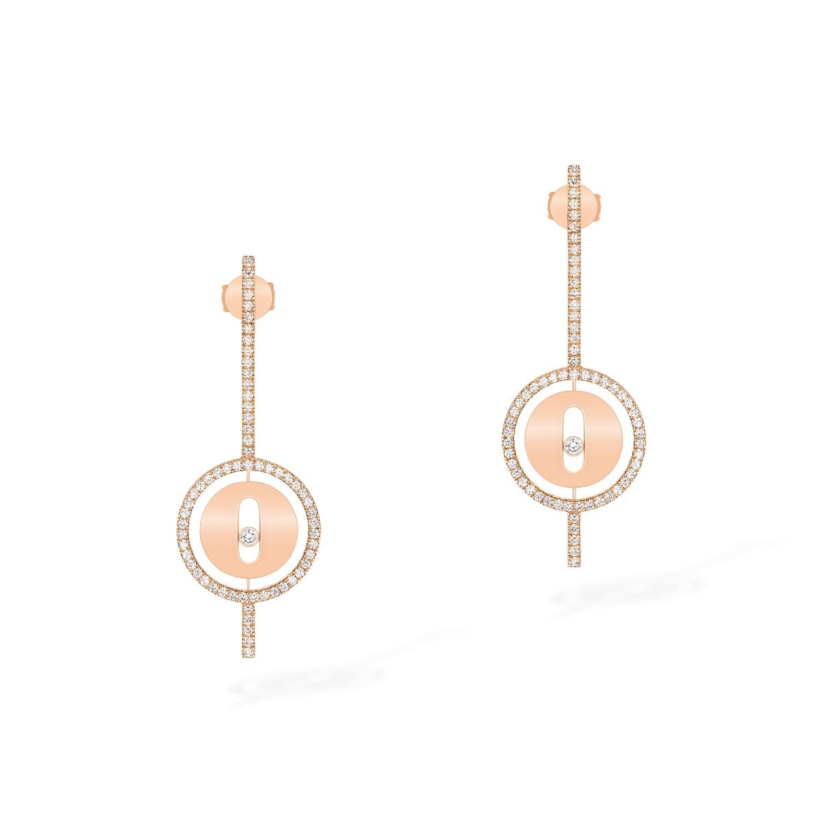 Messika Lucky Move Pavé Diamond Circle Drop Earrings