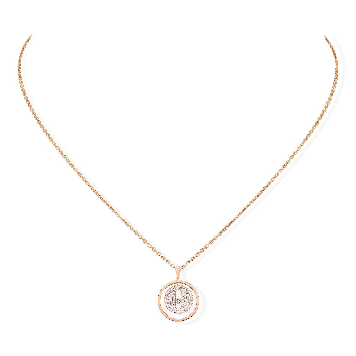 Messika Lucky Move PM Pavé Diamond Circle Necklace