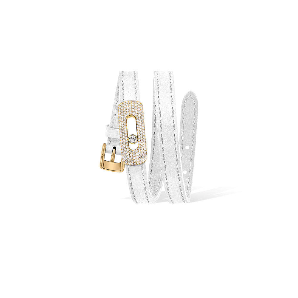 Messika My Move Yellow Gold Pave Diamond Motif Bracelet