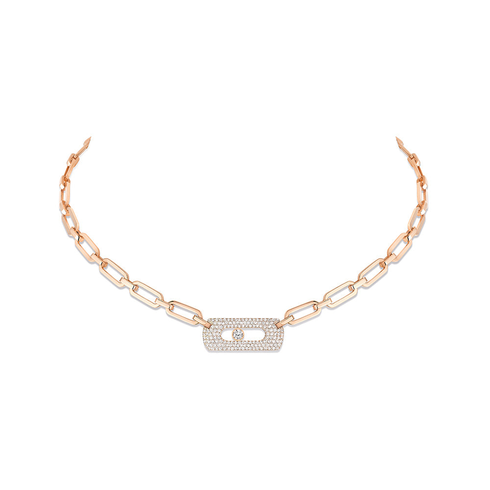 Messika My Move Gold Pave Diamond Curb Necklace