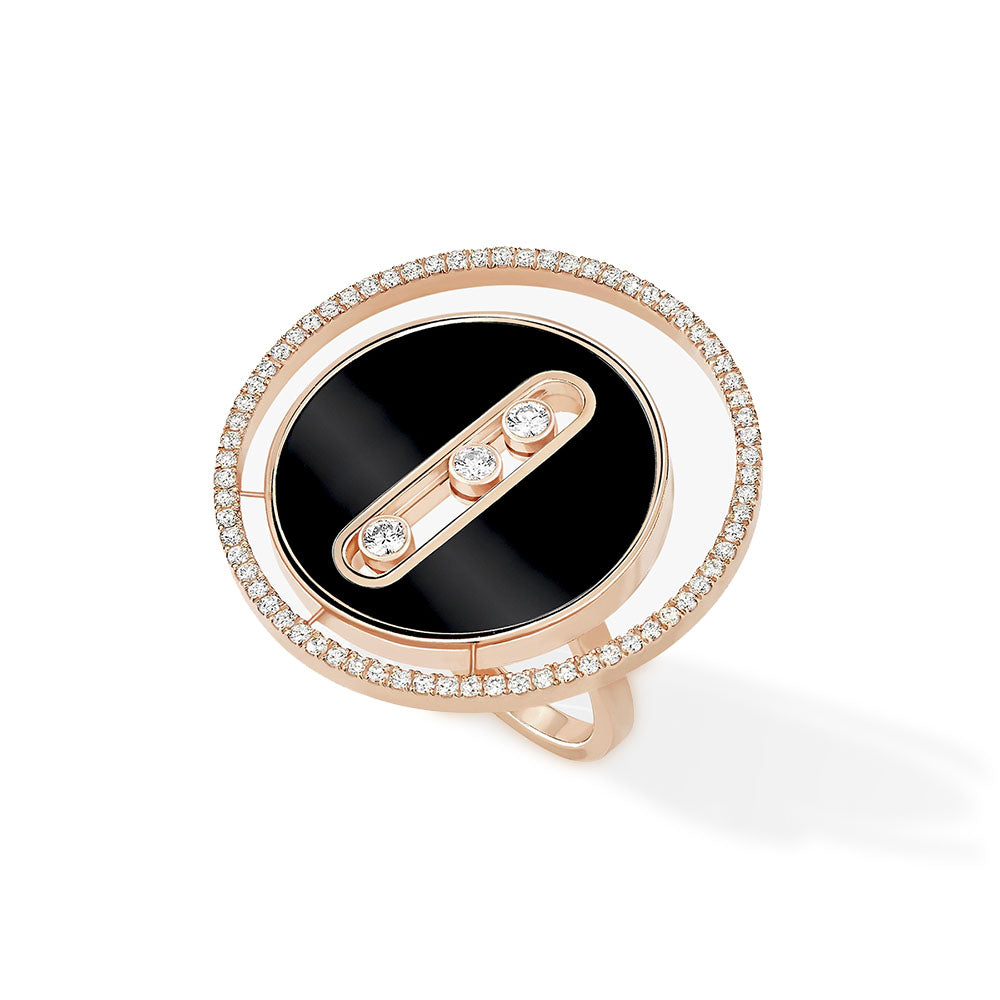Messika Rose Gold Lucky Move Onyx GM Ring