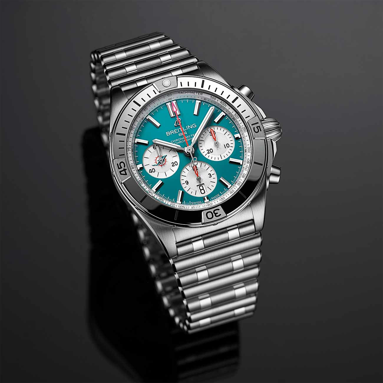 Breitling Chronomat B01 NFL Miami Dolphins Edition with Rouleaux Steel Bracelet - 42mm