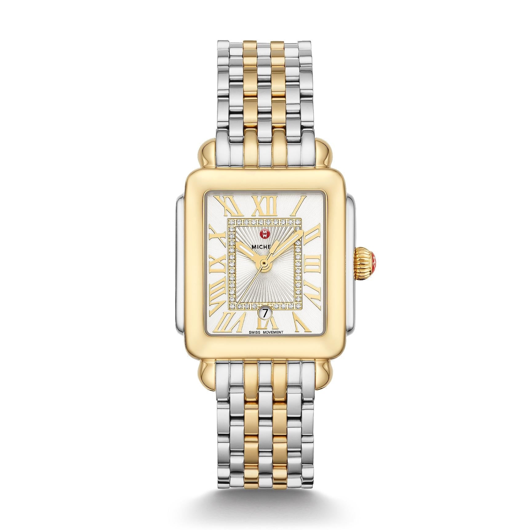 Michele Deco Madison Mid Two Tone Diamond Dial Watch