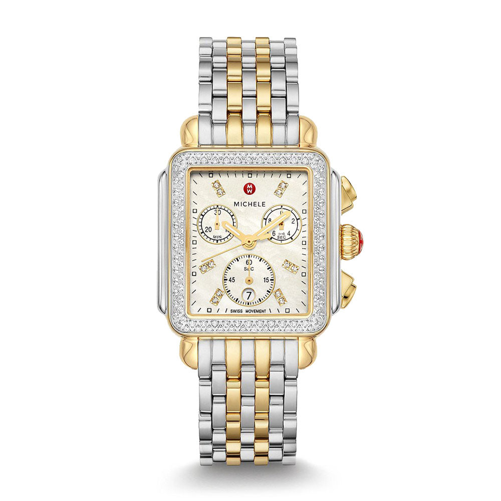 Michele Deco Day Two-Tone Chronograph Diamond Watch