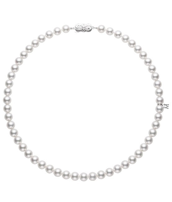 Mikimoto 7.5mm A Akoya Pearl Necklace – 18K Yellow Gold