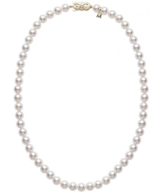 Mikimoto 7mm A Akoya Pearl Necklace – 18K Yellow Gold