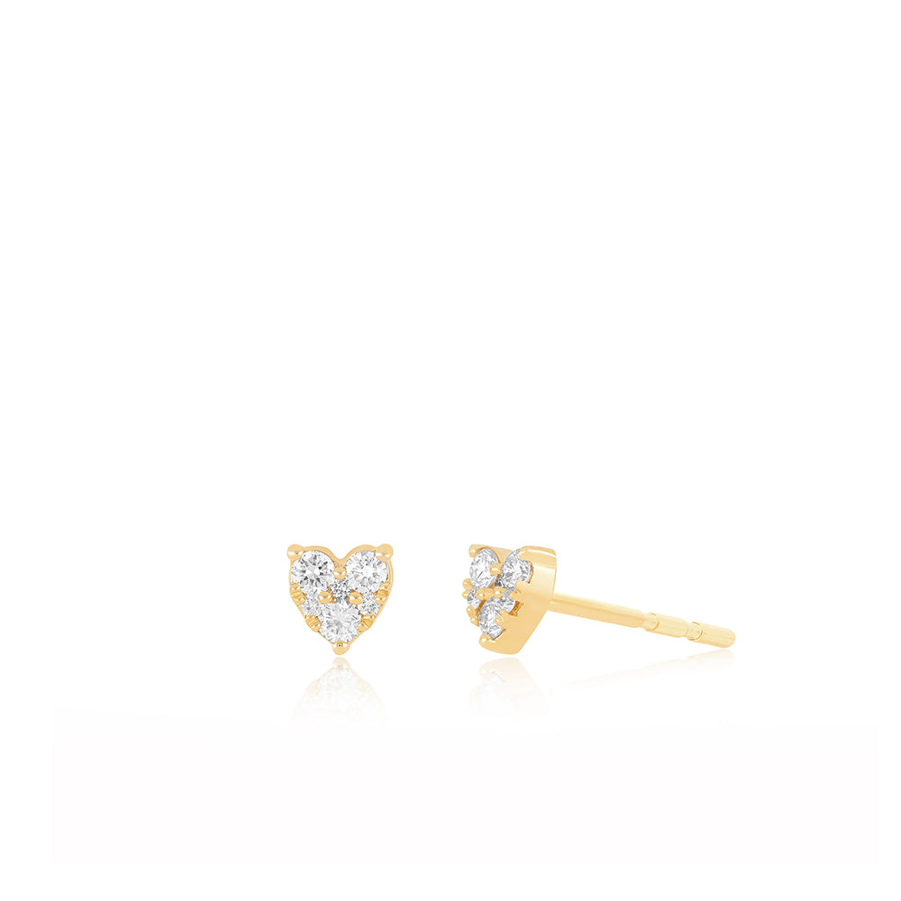 EF Collection Full Cut Diamond Mini Heart Studs