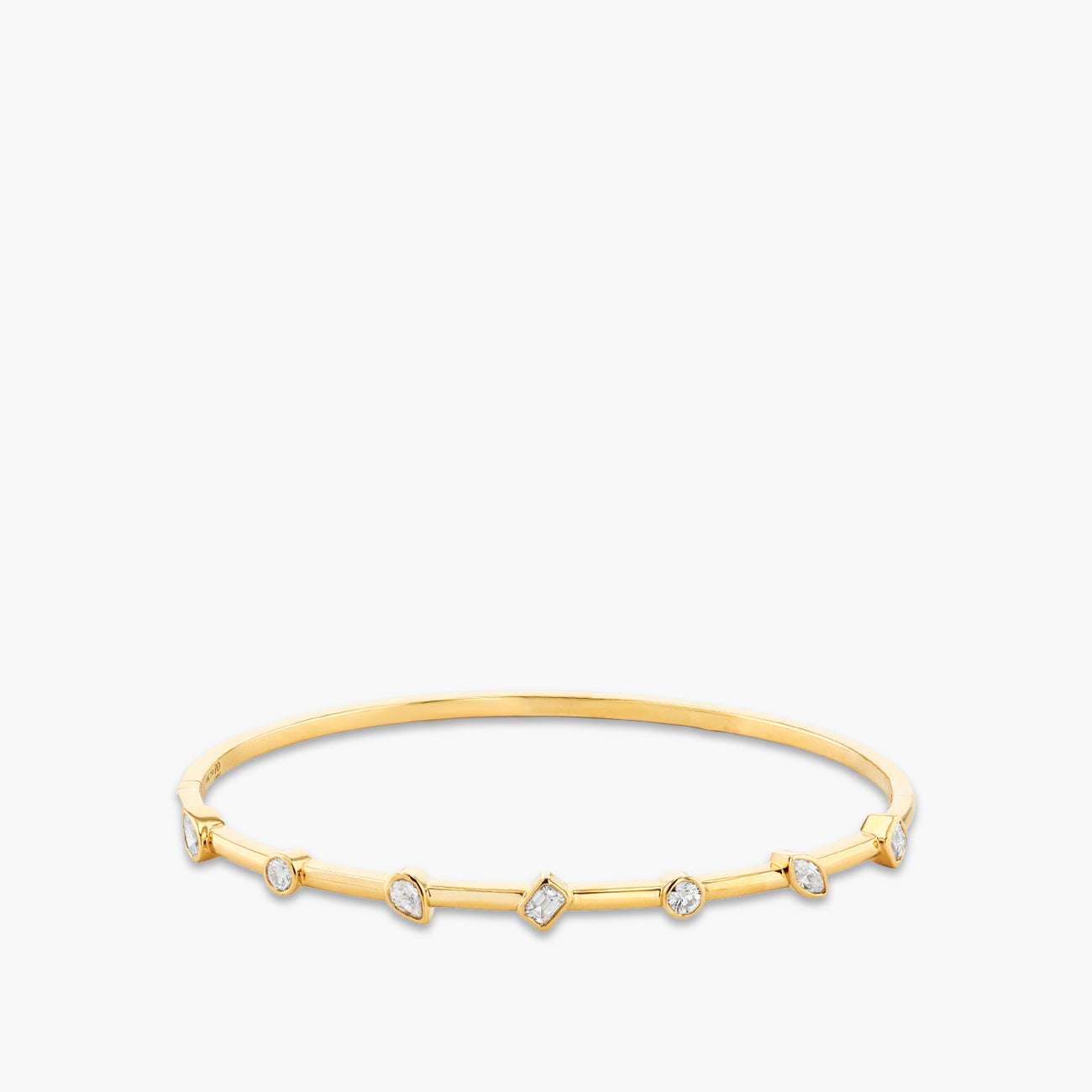 1 Carat Mixed Shape Diamond Hinged Bangle