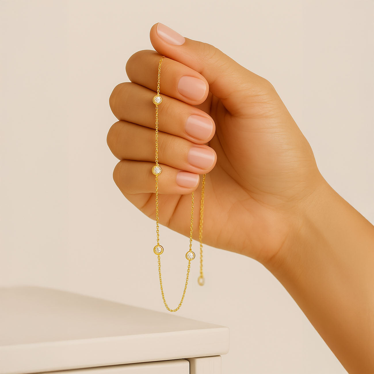 Roberto Coin Diamonds By The Inch Yellow Gold Necklace .25ctw