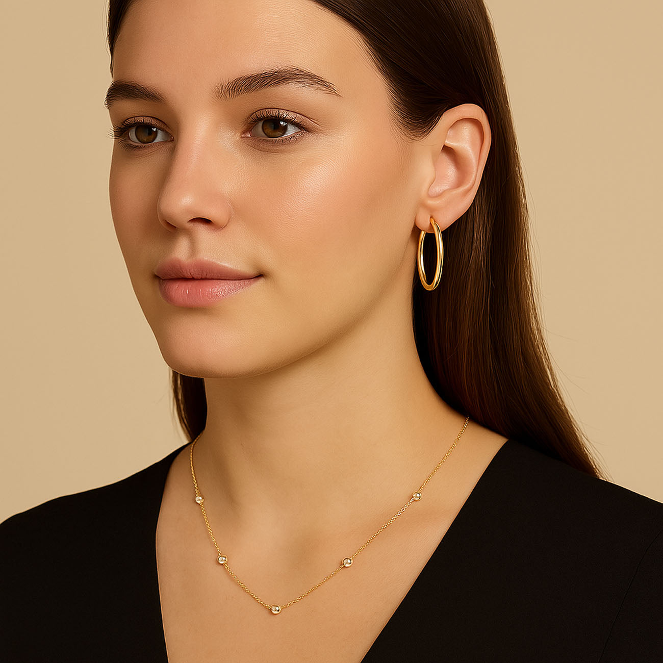 Roberto Coin Yellow Gold 35mm Hoop Earrings