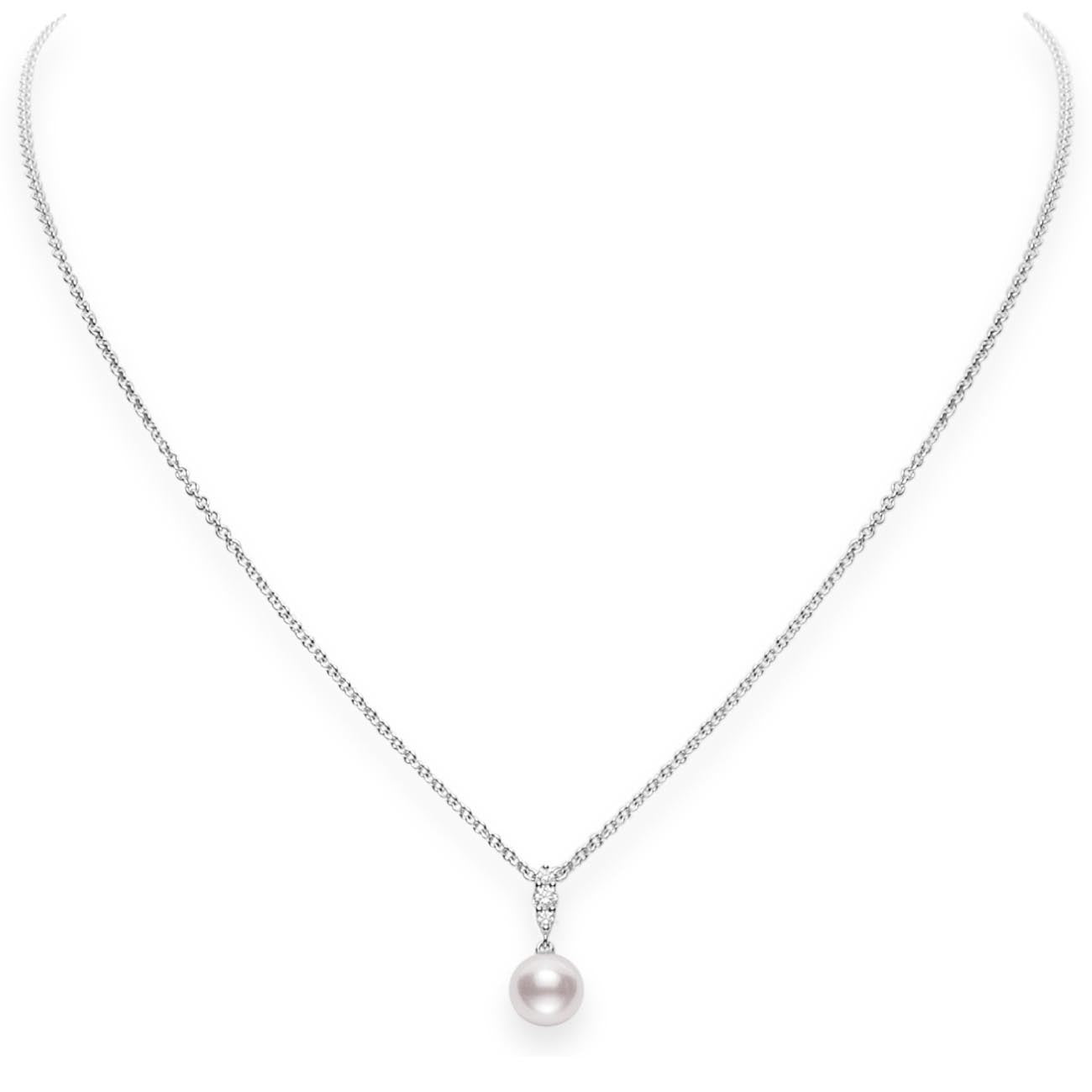 Mikimoto Pearl and Diamond Drop Necklace