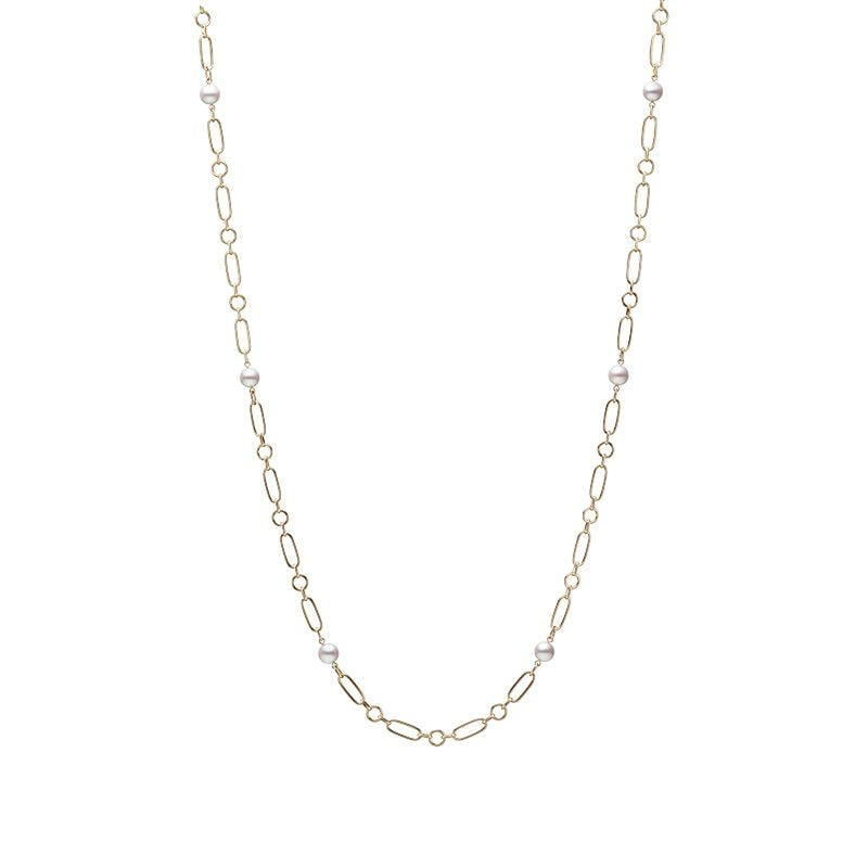 Mikmoto M Collection Yellow Gold Akoya Pearl Necklace