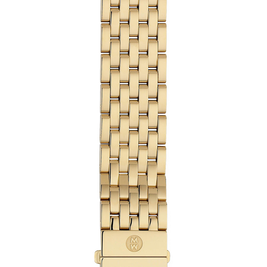 Michele 18mm Deco Yellow Gold 7 Link Bracelet
