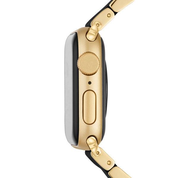 Michele Silicone 3 Link Apple Bracelet - Black & Gold
