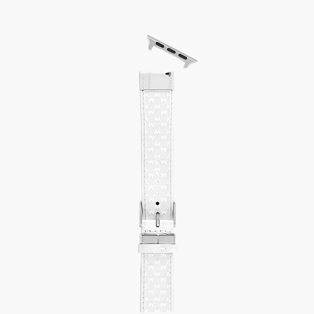 Michele Apple Watch White Crocodile Leather Strap