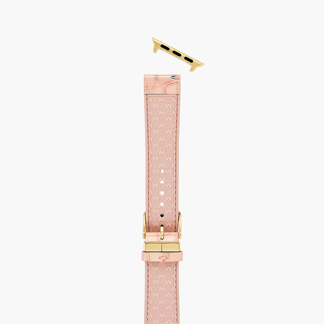 Michele Apple Watch Pink Crocodile Leather Strap