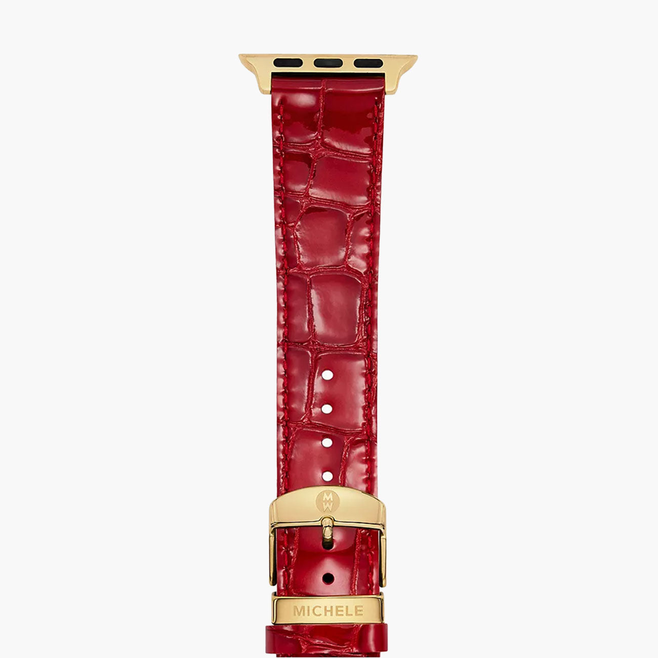 Michele Apple Watch Red Crocodile Leather Strap