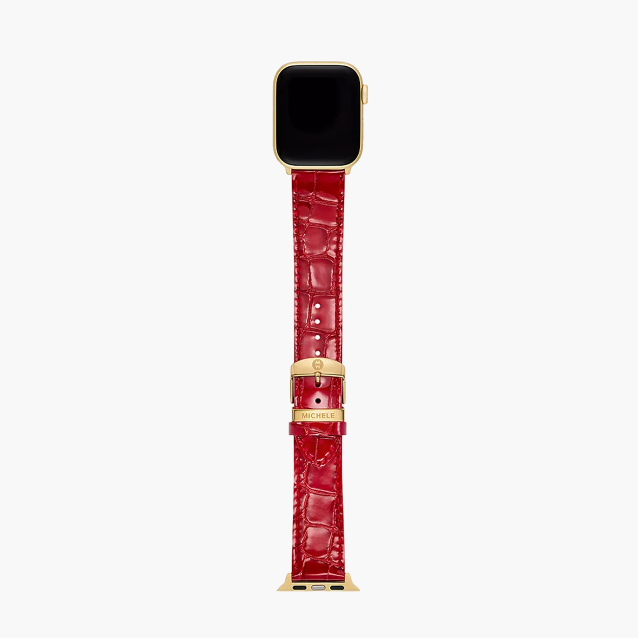 Michele Apple Watch Red Crocodile Leather Strap