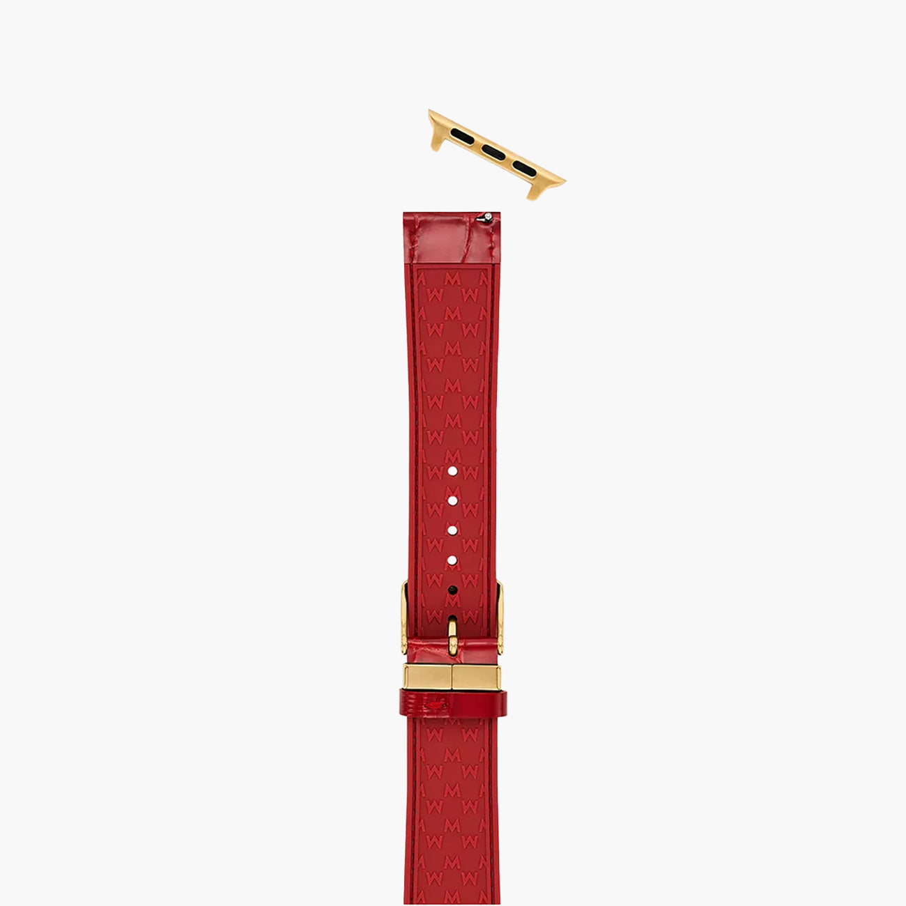 Michele Apple Watch Red Crocodile Leather Strap