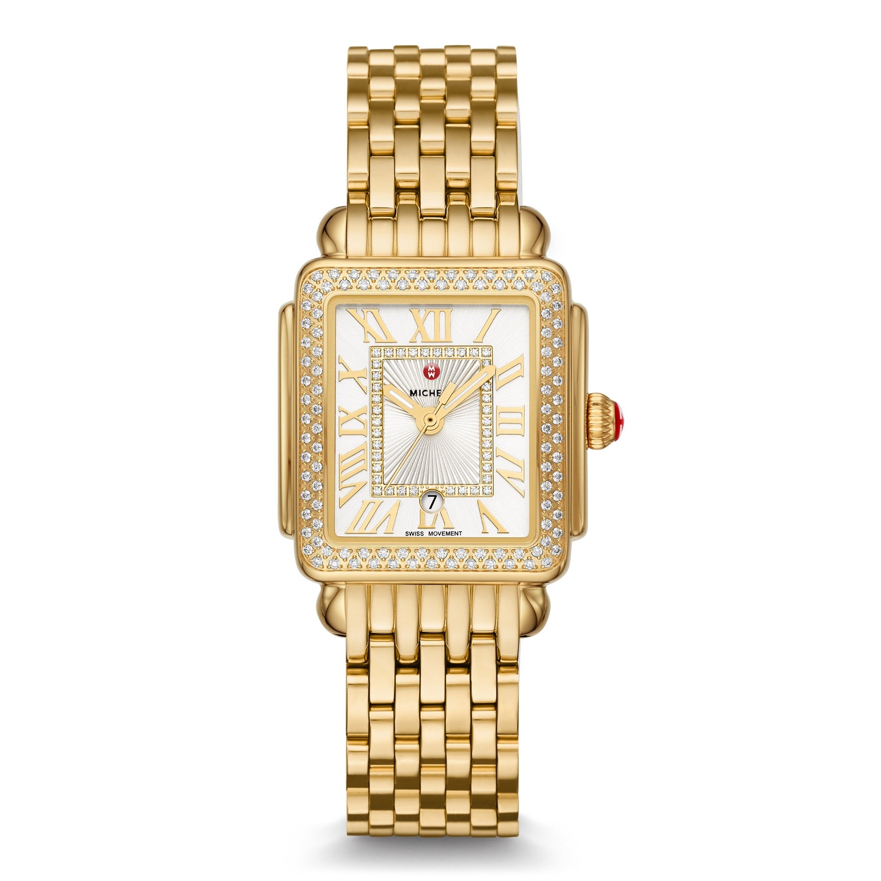 Michele Deco Madison Mid Yellow Gold Diamond Watch