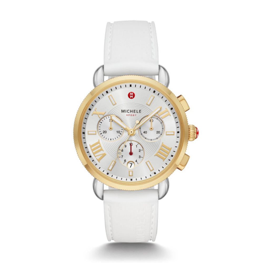 Michele Sporty Sport Sail Gold and White Watch - 38mm