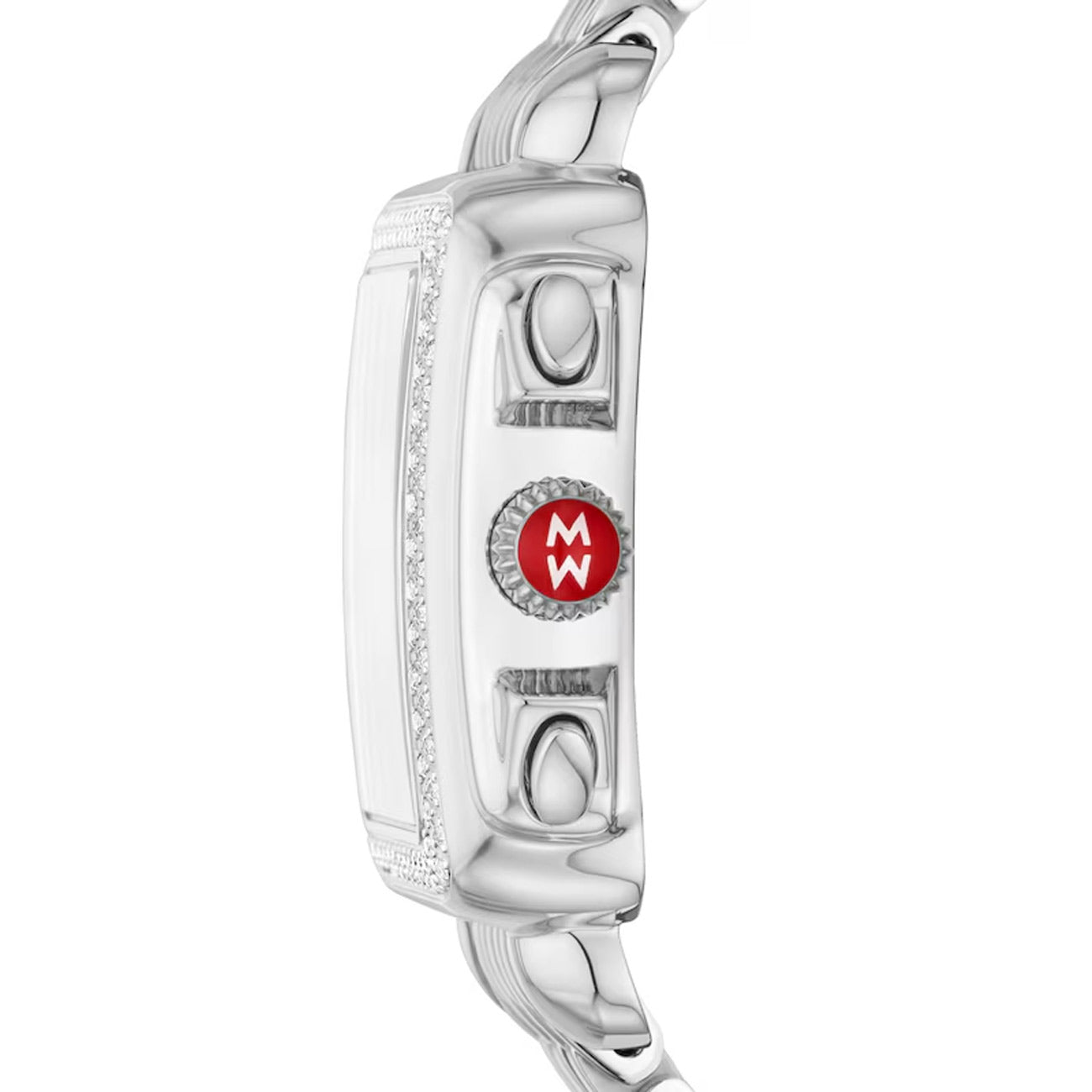 Michele Deco Stainless Steel White Mother of Pearl & Diamond Dial Watch