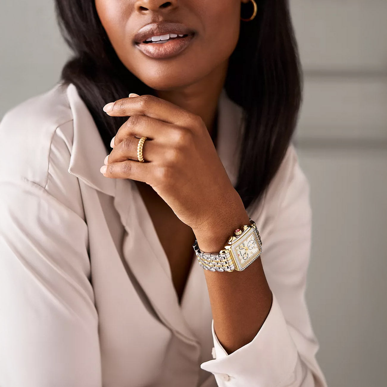 Michele Deco Day Two-Tone Chronograph Diamond Watch