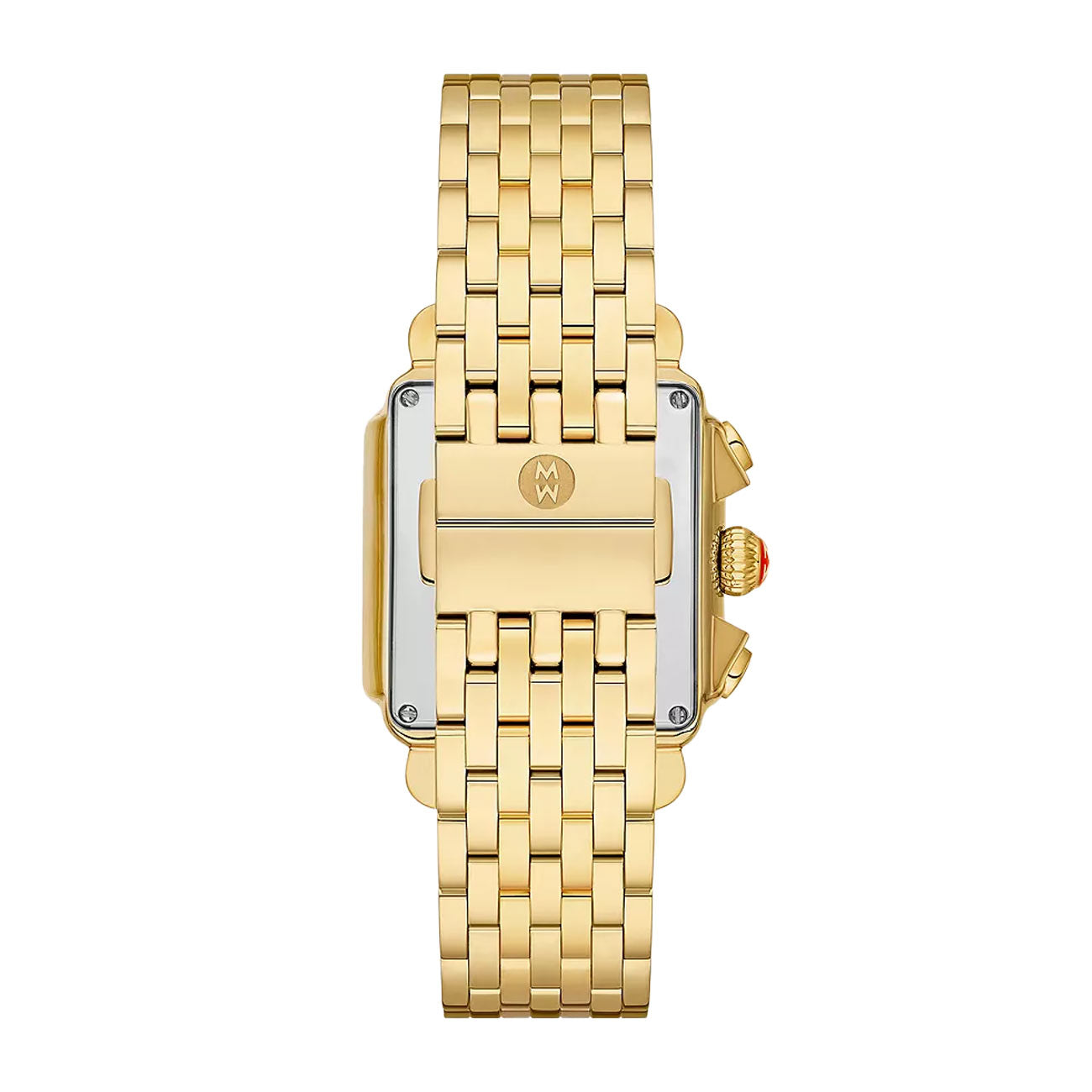 Michele Deco Watch Yellow Gold White Mother of Pearl and Diamond Dial