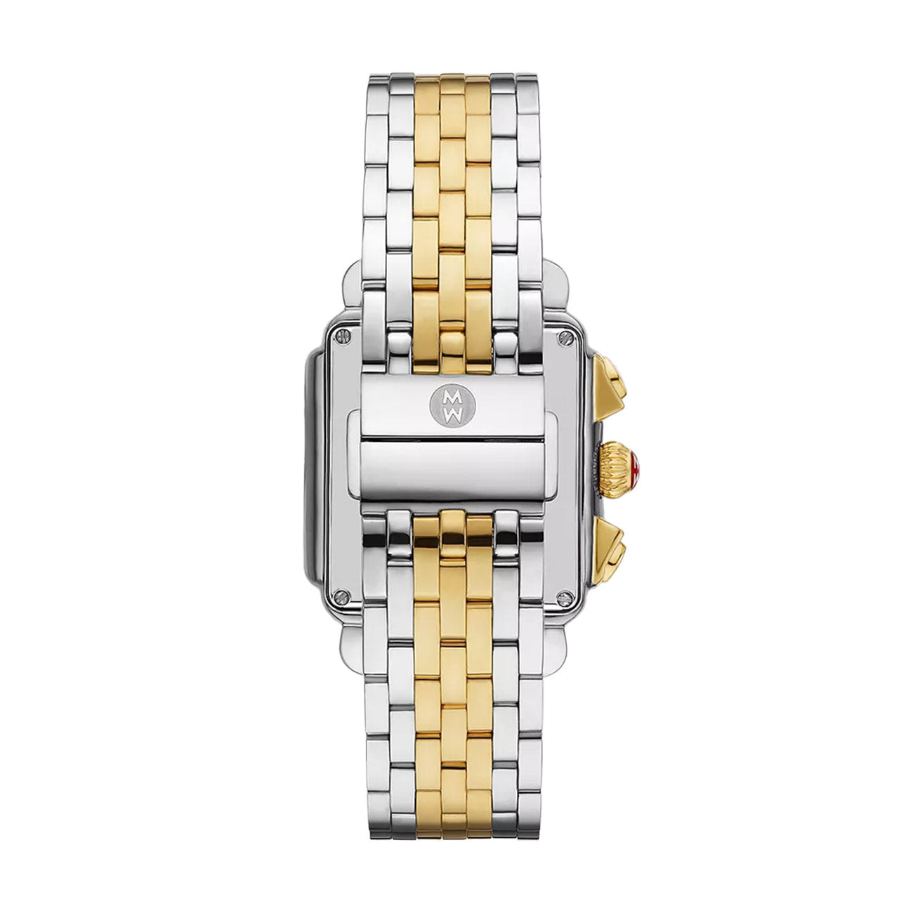 Michele Deco Two-Tone Black Dial Diamond Watch