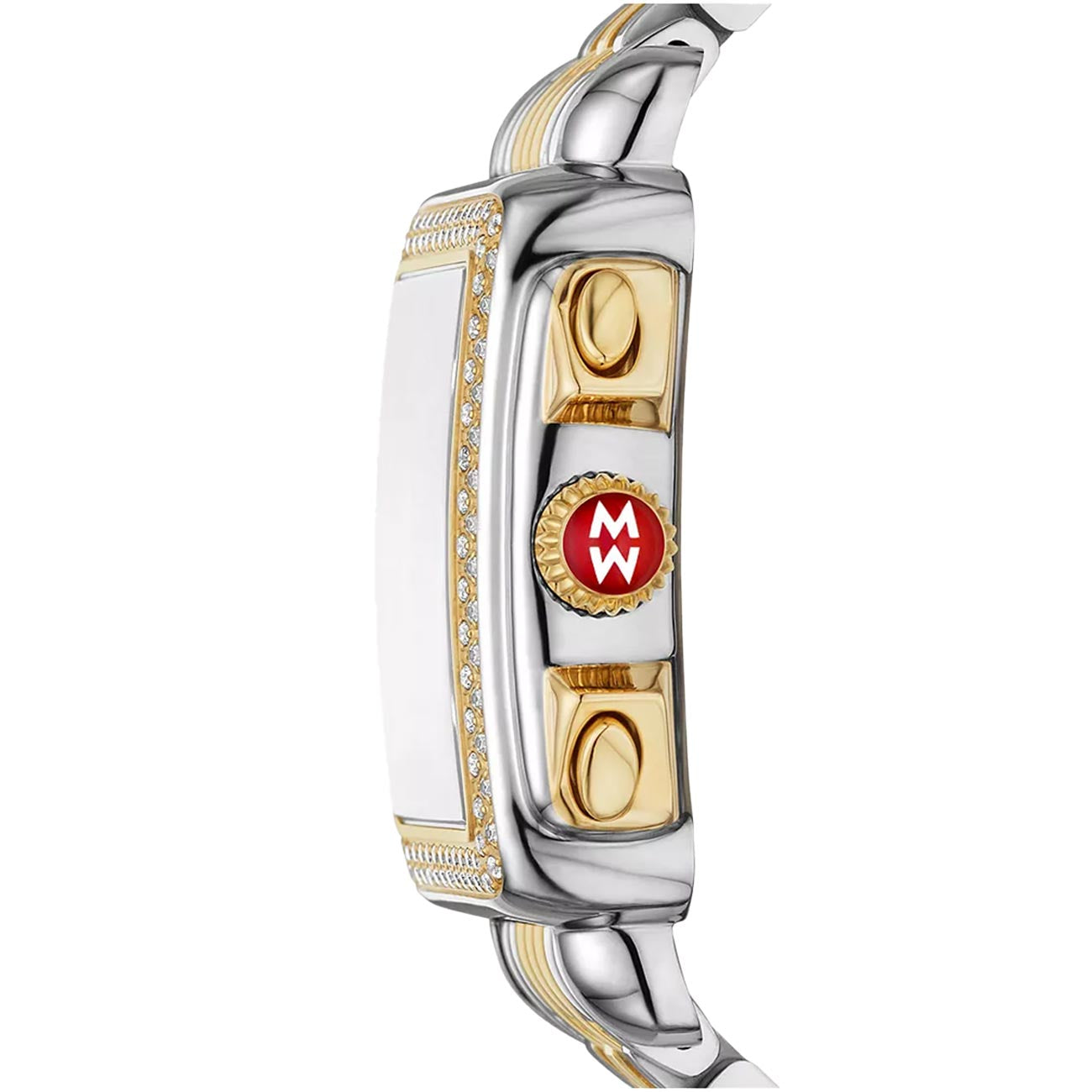 Michele Deco Two-Tone Black Dial Diamond Watch